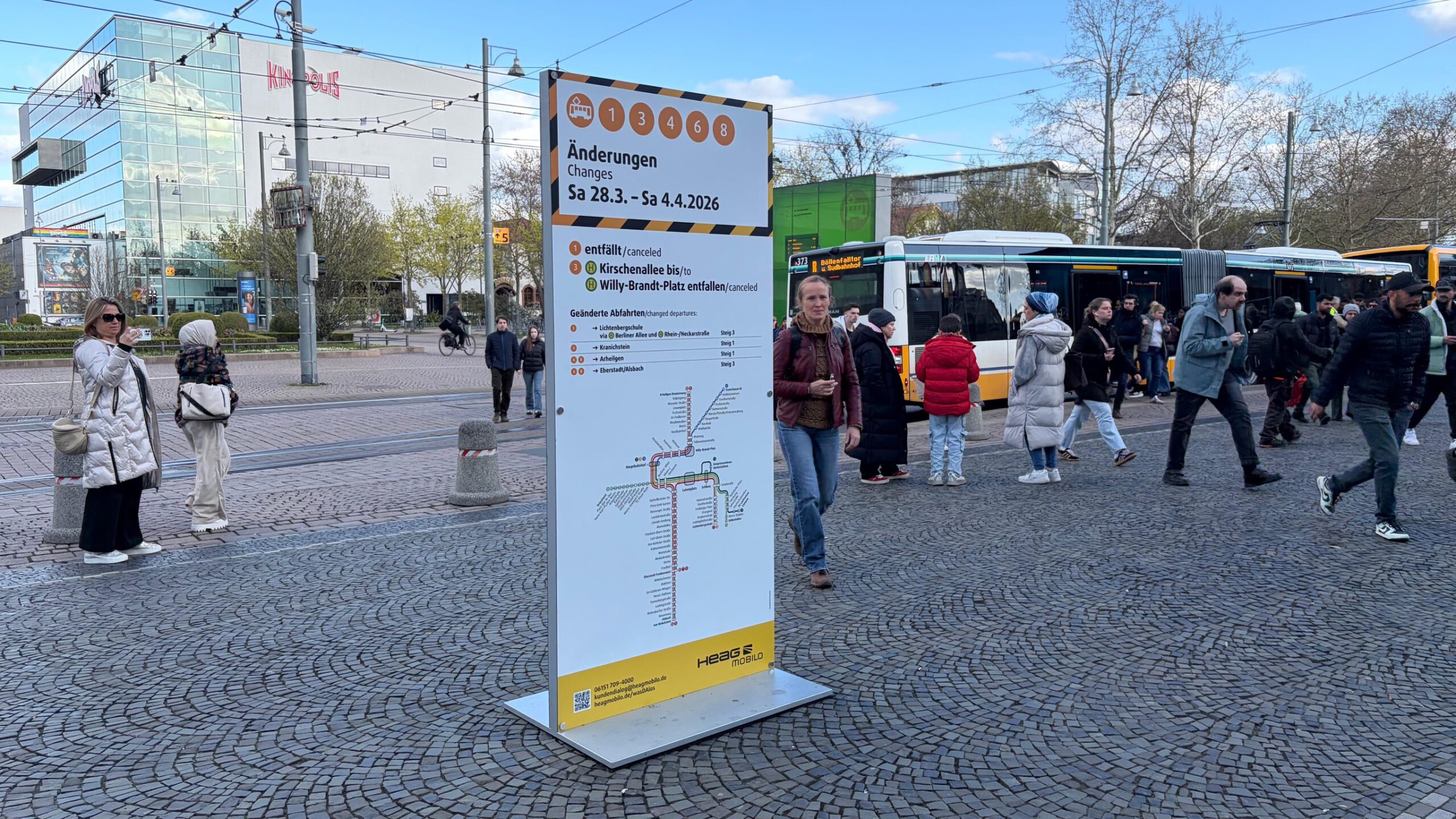 mobiles Informationssystem für den Außenbereich HEAG mobilo Haltestelle